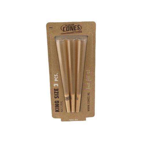 CONES NATURAL PAPER KING SIZE PACK 3 PCS