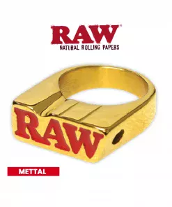 Buy online gold mettal color raw smoke ring in kuwait