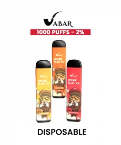 Buy online vabar plu v2pod 1k 2% vape disposable device in kuwait at b3q8 binessa