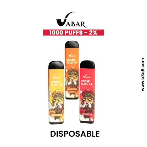 Buy online vabar plu v2pod 1k 2% vape disposable device in kuwait at b3q8 binessa