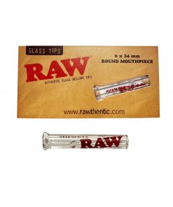 RAW AUTHENTIC GLASS ROLLING TIPS - ROUND MOUTHPIECE