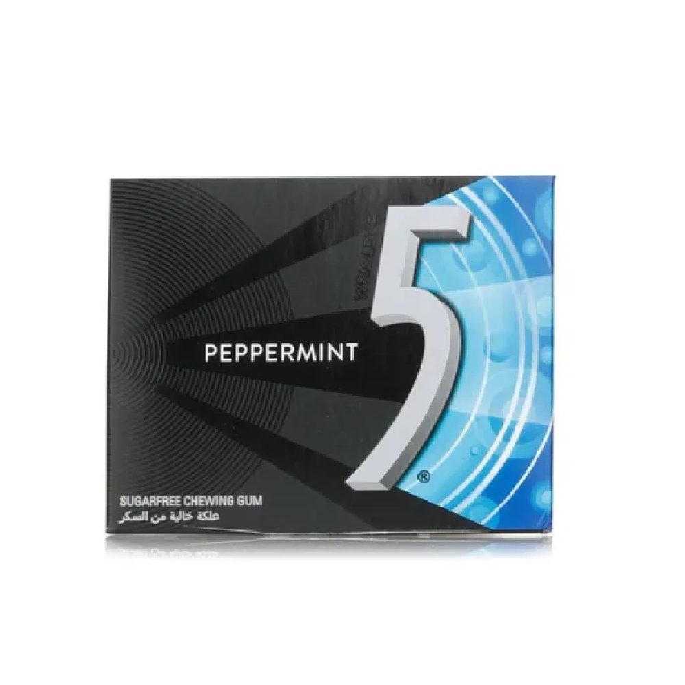 WRIGLEY'S 5 SUGAR FREE PEPPERMINT CHEWING GUM 12PCS