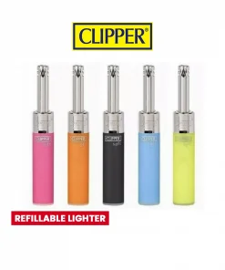 buy Clipper Soft Touch Electronic Refillable Pocket Mini Tube Lighter - Assorted Colours