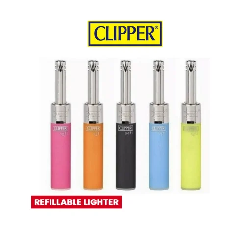 buy Clipper Soft Touch Electronic Refillable Pocket Mini Tube Lighter - Assorted Colours