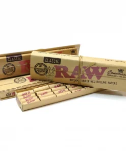RAW CLASSIC CONNOISSEUR KING SIZE ROLLING PAPERS WITH PRE-ROLLED TIPS