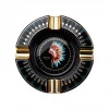 LUBINSKI Large Diameter Ceramic Cigar Ashtray 4 Curved Smoke Groove Smoking Ashtrays Porcelain Elaborate Design BIN ESSA KUWAIT : مؤسسة بن عيسى