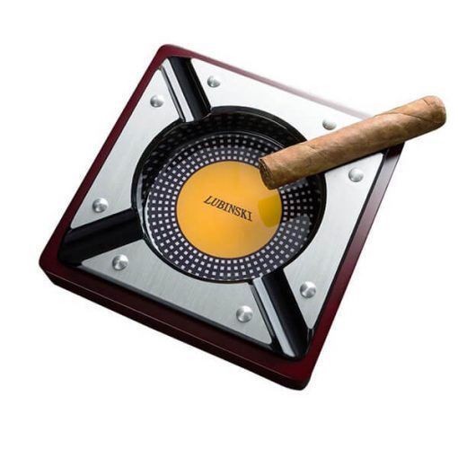 LUBINSKI VINTAGE RED WOODEN CIGAR ASHTRAY - Image 2