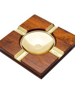 LUBINSKI WOODEN METAL CIGAR ASHTRAY GOLD
