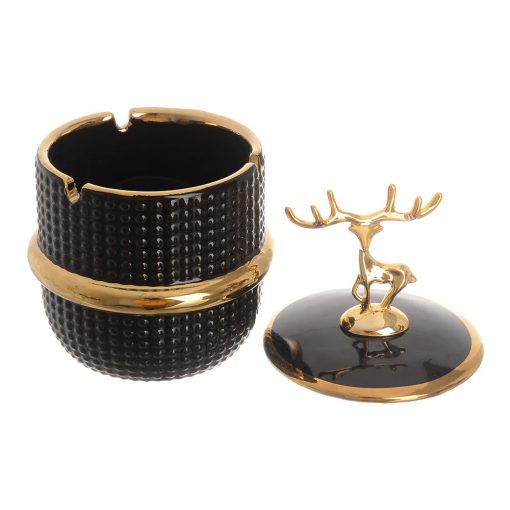 CERAMIC SINGLE DEER COVER WITH BOX ASHTRAY - Image 2