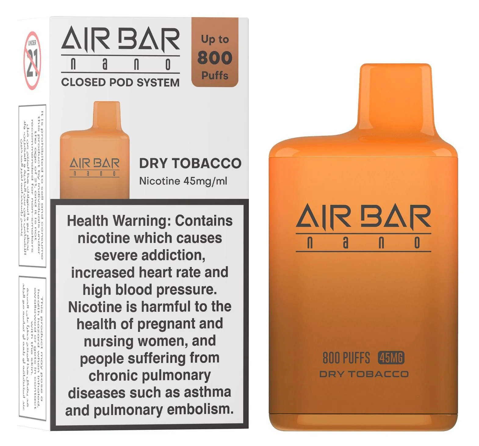 Air Bar Nano Disposable Vape Pen : 800 Puffs - 45MG